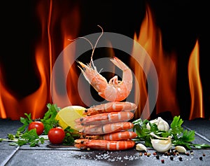 Cooked shrimps,prawns