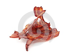 Cooked slices of bacon photo