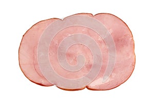 cooked and smoked ham isolated