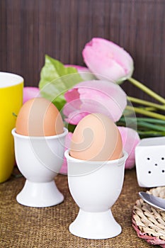 Cooked sof tboiled eggs