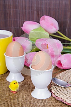 Cooked sof tboiled eggs