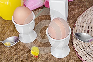 Cooked sof tboiled eggs