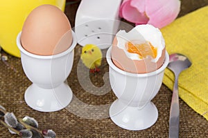 Cooked sof tboiled eggs