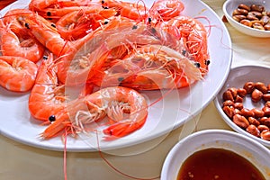Cooked Steam shrimp dish