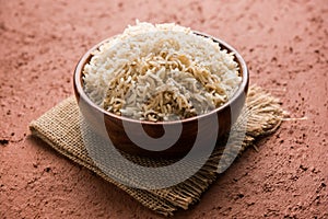 Cooked or steamed Brown basmati rice served in bowl