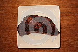 Cooked tri tip steak photo