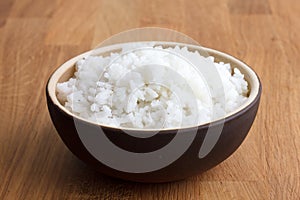 Cooked white rice.
