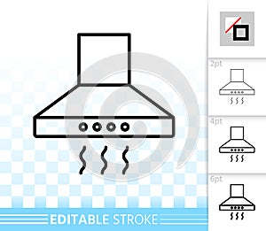 Cooker Hood simple black line vector icon