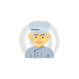 Cooker man, cook flat icon photo