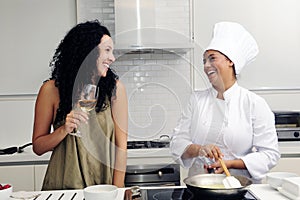 Cookery course: laughing