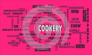 Cookery word presented on text cloud background