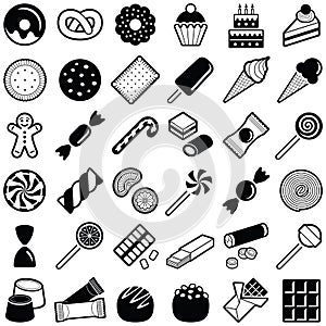 Cookie and candy vector icon illustration