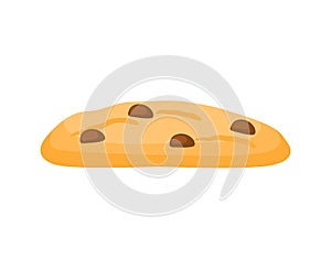 Cookie with Chocolate Chips Biscuit Food Bakery Icon Vector Illustration