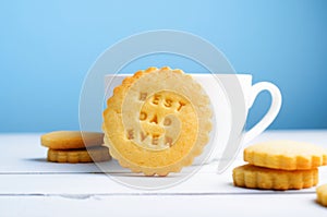 Cookie and Coffee Mug, Happy Father`s Day Concept