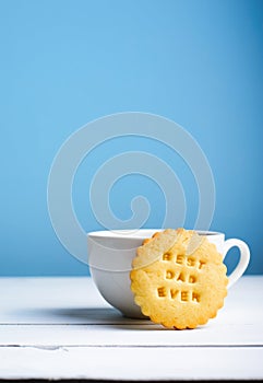 Cookie and Coffee Mug, Happy Father`s Day Concept