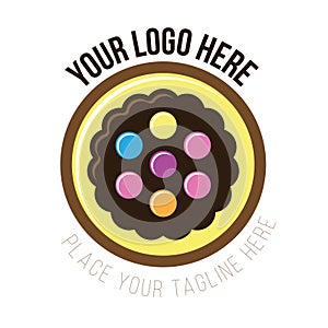 Cookie with colorful marbles logo circle and simple logo design