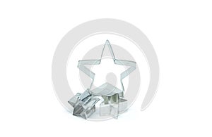 Cookie cutter is shape star on isolated white background.