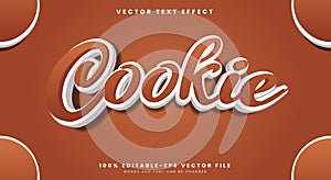 Cookie editable text effect template