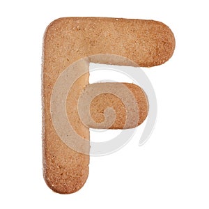 Cookie latinl letter F isolated