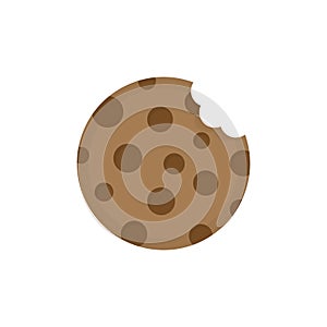 Chocolate chip cookie round vector icon