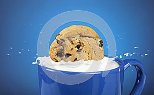 Cookie Splashdown in a Mug of Milk