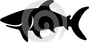 cookiecutter shark Black Silhouette Generative Ai