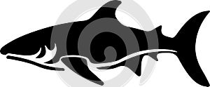 cookiecutter shark Black Silhouette Generative Ai