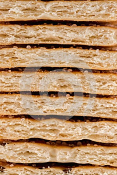 Cookies background. Stack of cripsy sweet chips biscuits