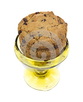 Cookies in blown glass goblet