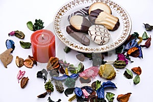 Cookies, Candle, Dried Petals