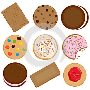 Cookies and biscuits collection. Vector illustration