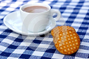 Cookies with a cup of chocolate