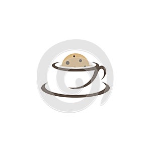 Cookies with Cup Logo Design Vector Template, Icon Symbol, Creative design concepts