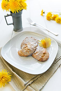 Cookies with dandelion's flowers