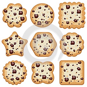 Cookies of different shapes, vector