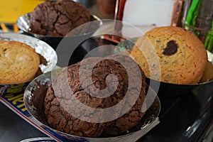 Cookies on display in French patisserie