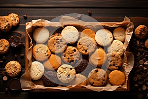 Cookies in a flat lay, tastefully framed, an invitation to culinary appreciation