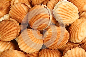 Cookies with a fruit stuffing in the form of sea cockleshells