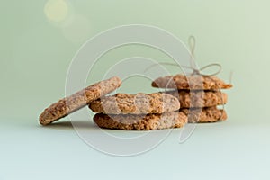 Cookies homemade with green background