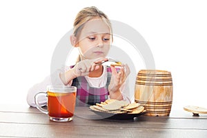 Cookies with honey from a wooden keg