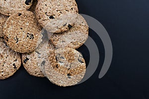 Cookies isolated on dark background
