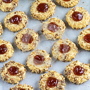 Cookies with jam and spoon