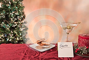 Cookies and martini for santa
