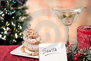 Cookies and martini for santa