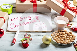 Cookies and milk for Santa Claus