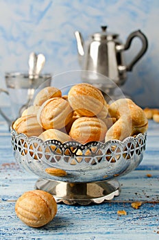 Cookies `Nuts` with condensed milk and nuts