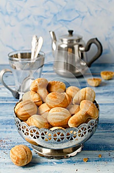 Cookies `Nuts` with condensed milk and nuts. Homemade cookies