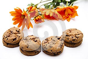 Cookies and orange flowers