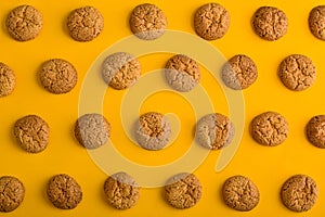 Cookies pattern on the yellow background