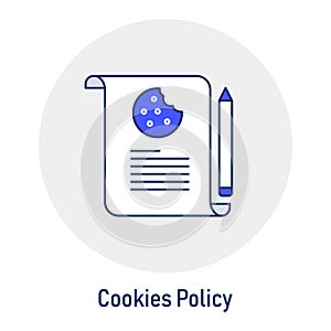 Cookies Policy GDPR Icon: Cookie Usage Rules. GDPR cookie regulations, website cookie usage.